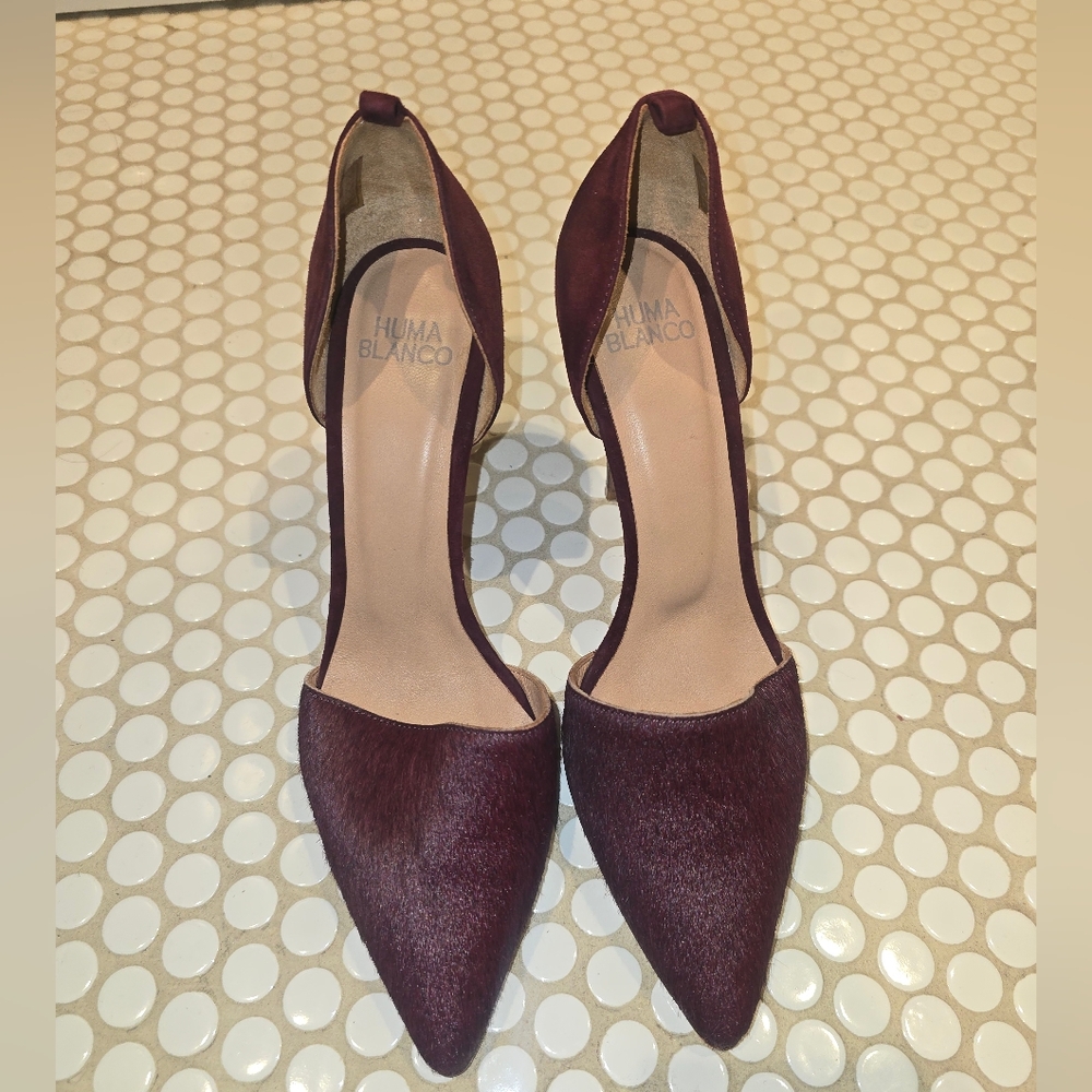 Huma Blanco Burgundy Calf Hair Pumps